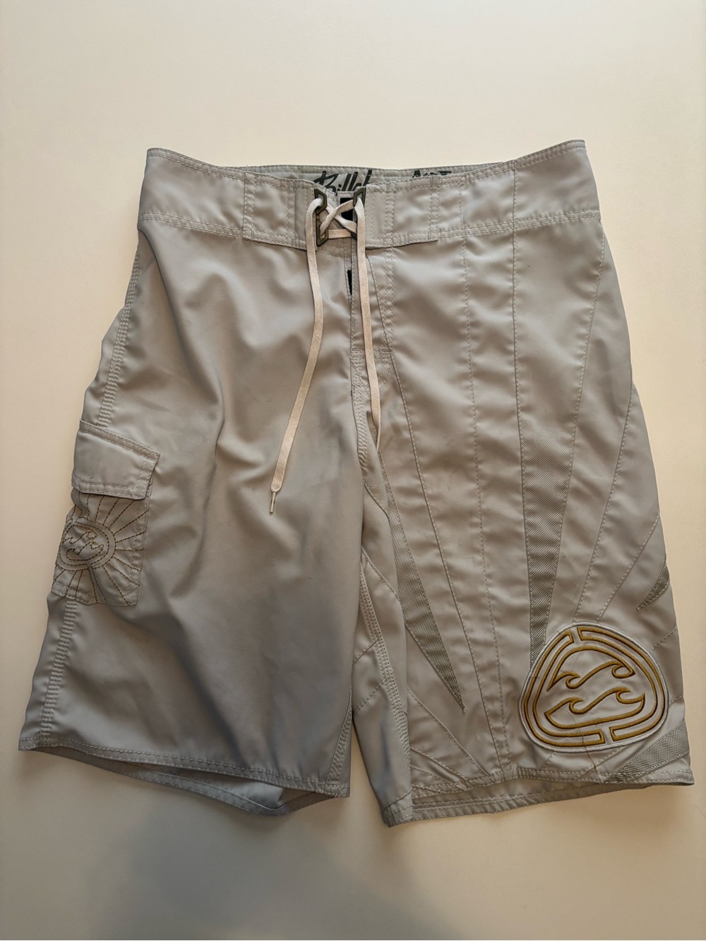Billabong Andy irons rising sun cream vintage iconic board shorts